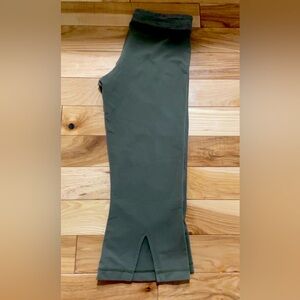 Lululemon lemon, dark olive, flare capris